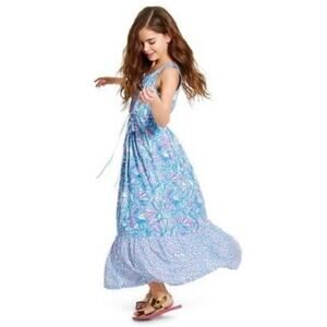 Lilly Pulitzer Girls My Fans Boho Floral Sleeveless Maxi Dress SZ XL‎ Multicolor